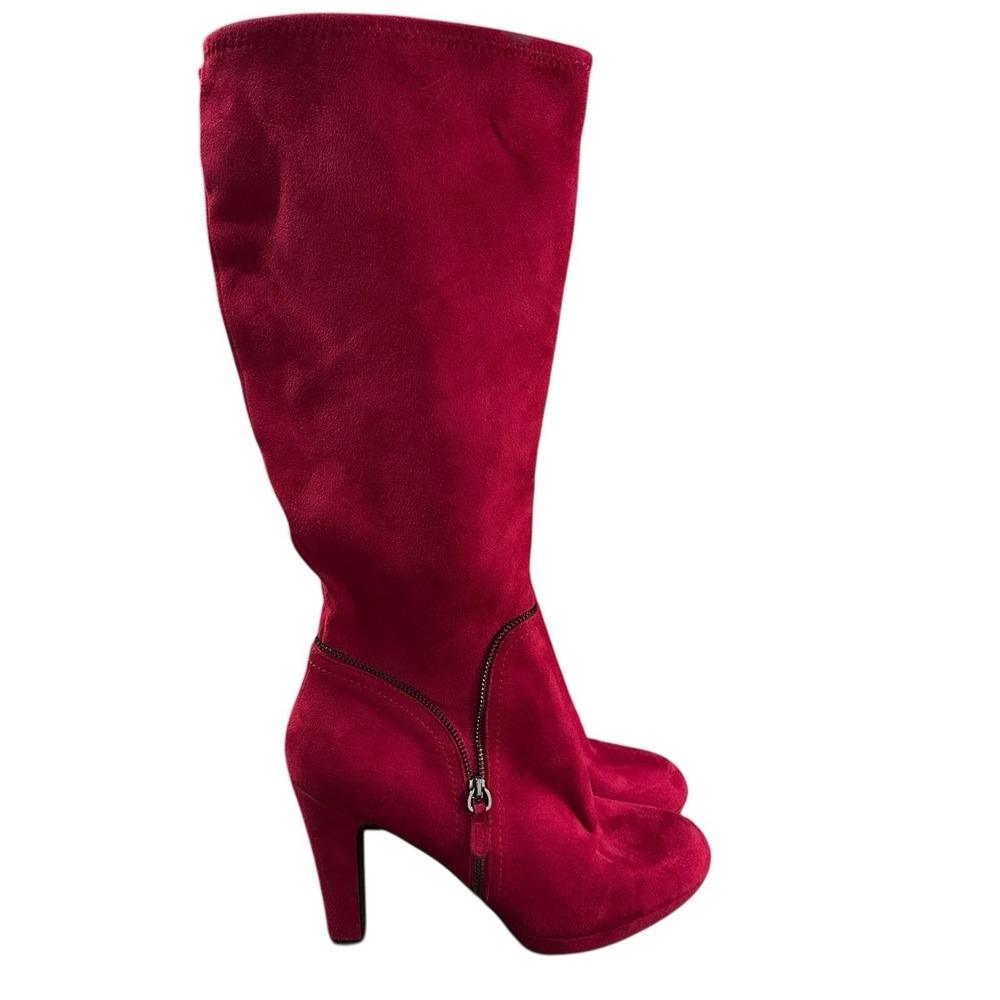 Impo Scarlet Red Tall Suede 5418371 Boots Women's Size 9 M Heels Knee High
